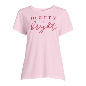 NWT - MERRY & BRIGHT Christmas / Holiday T-Shirt